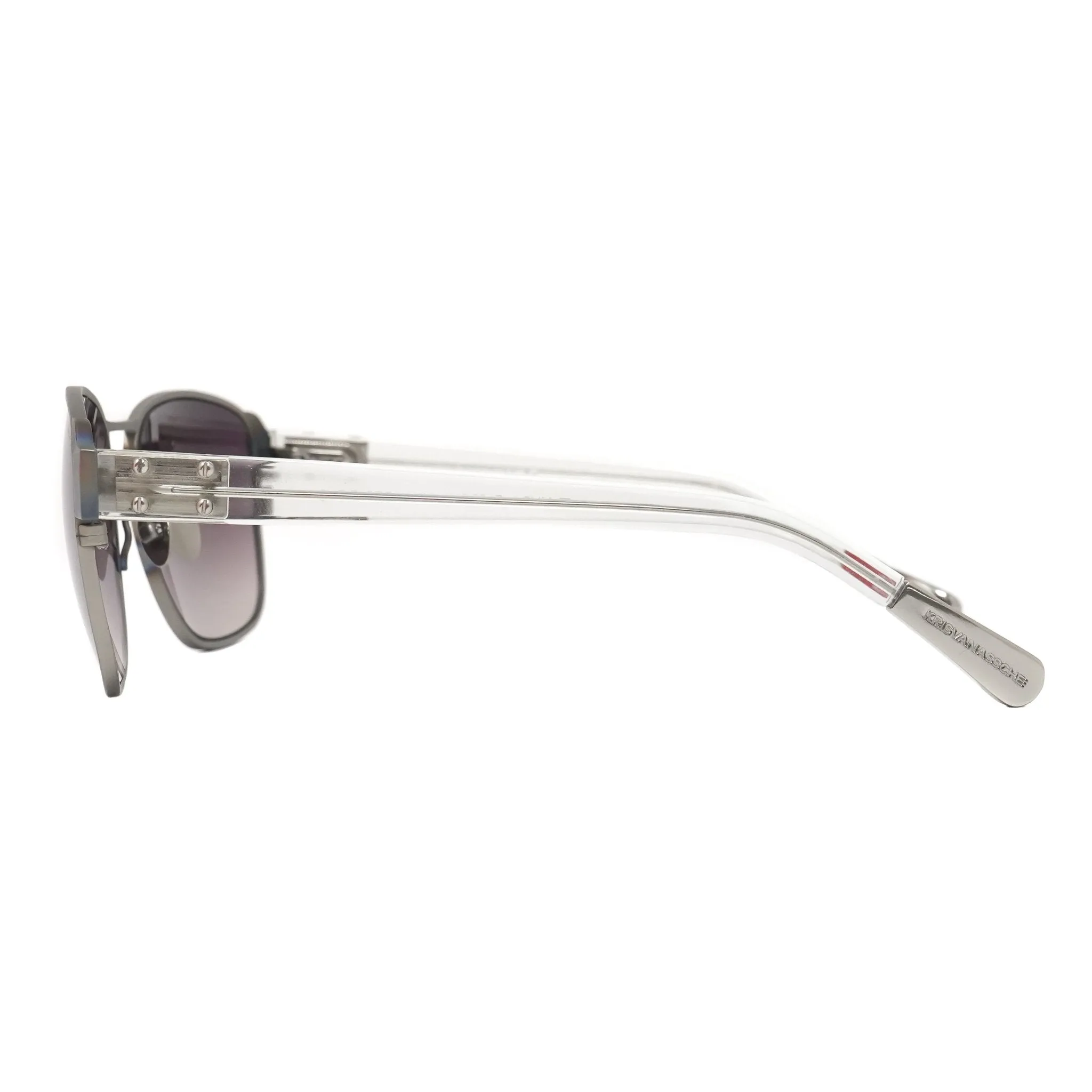 Kris Van Assche Sunglasses D-Frame Iridescent Silver and Purple