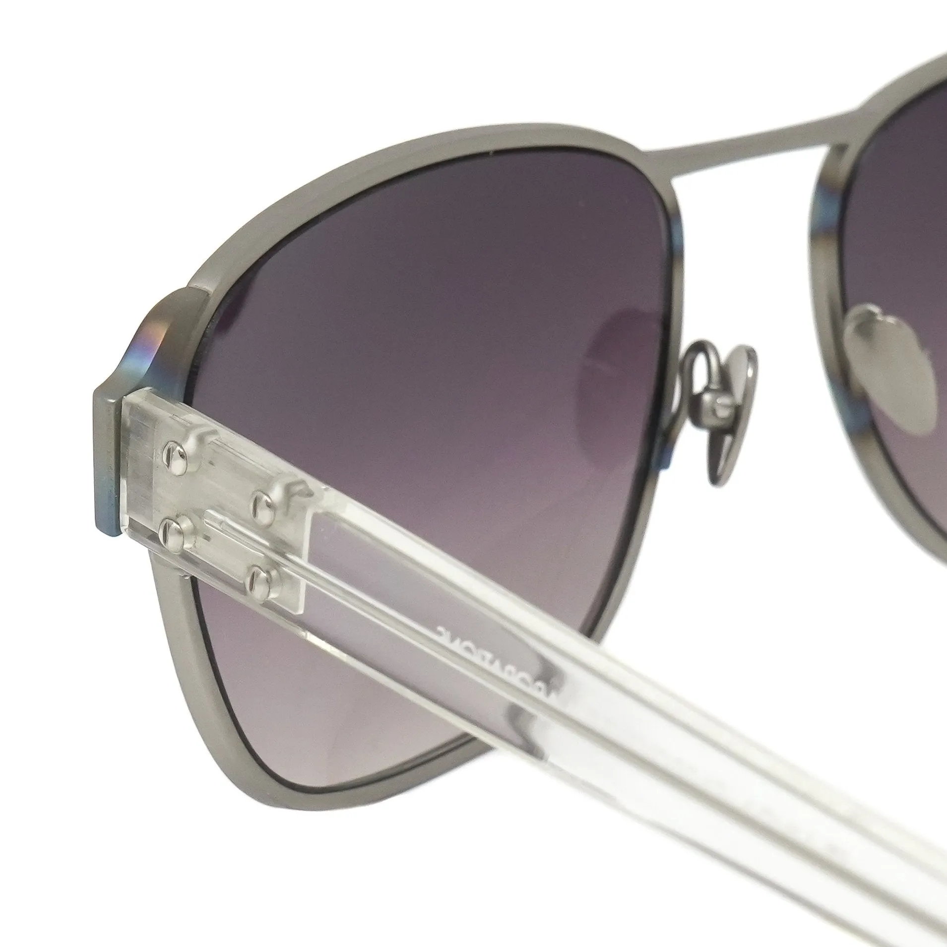 Kris Van Assche Sunglasses D-Frame Iridescent Silver and Purple
