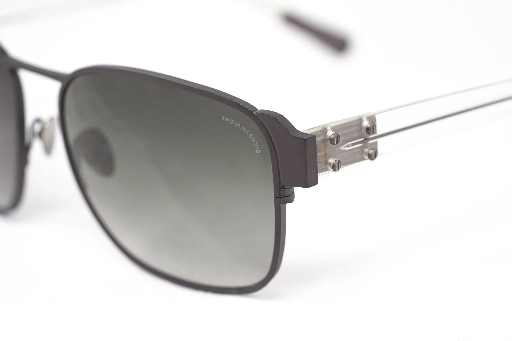 Kris Van Assche Sunglasses D-Frame Matt Brown and Grey