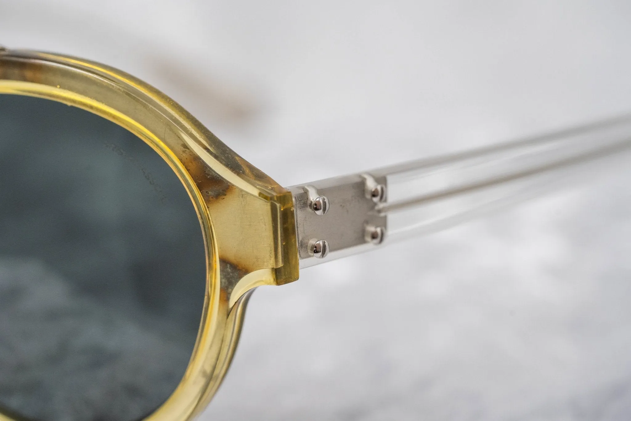 Kris Van Assche Sunglasses Double Bridge Round Clear and Grey