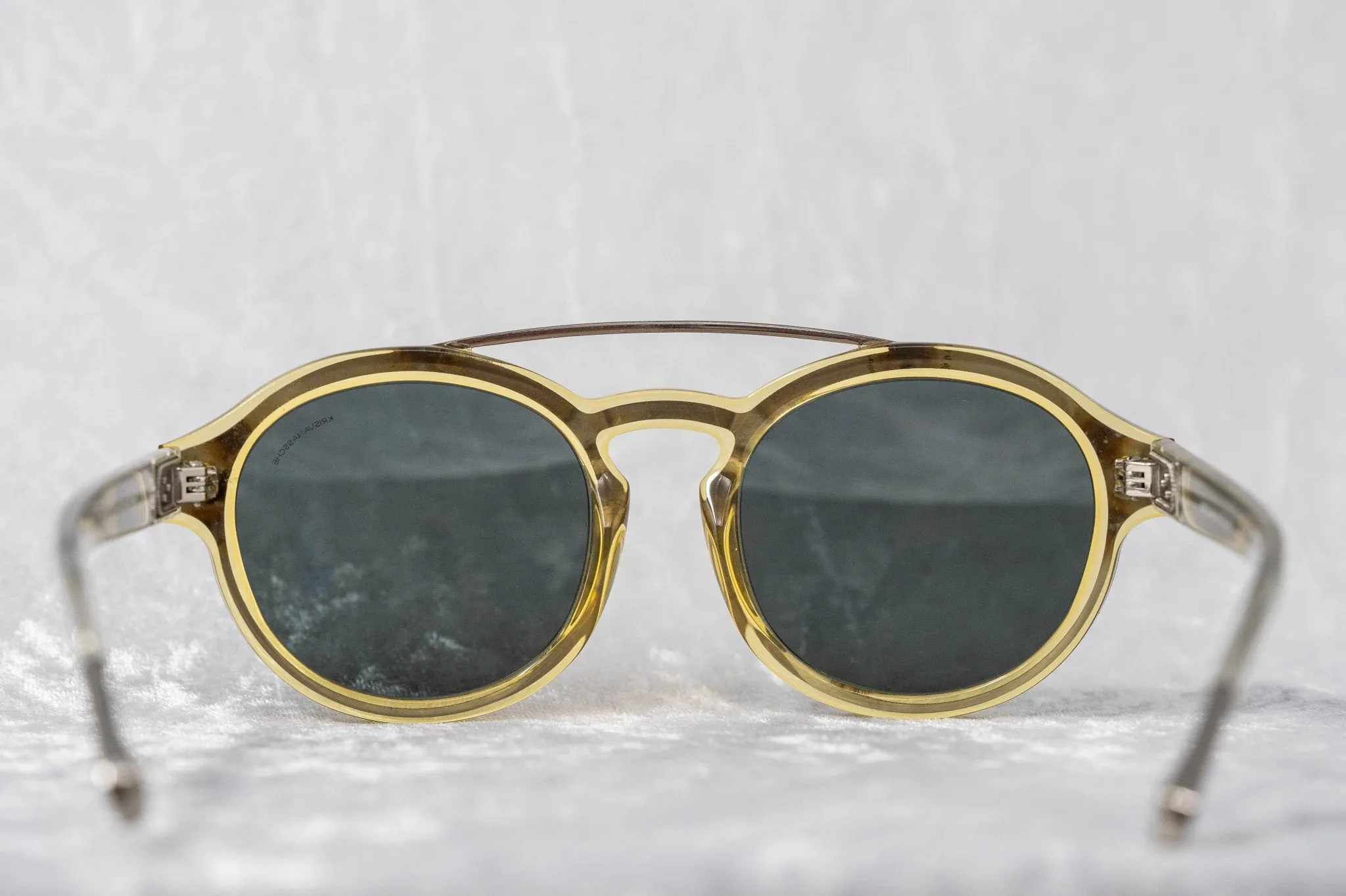 Kris Van Assche Sunglasses Double Bridge Round Clear and Grey
