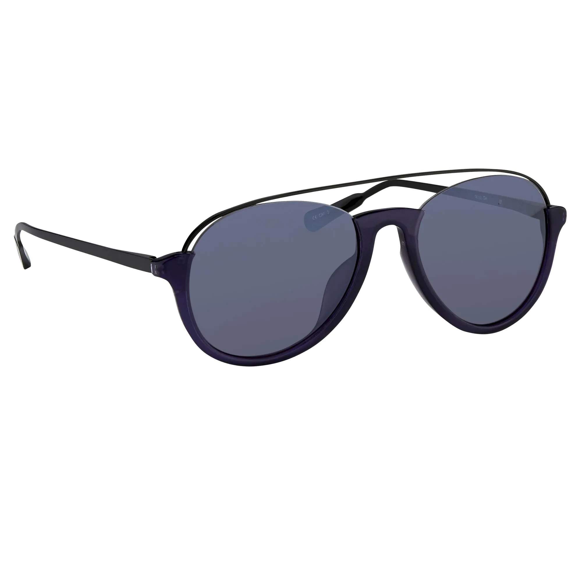 Kris Van Assche Sunglasses Navy Shiny Black and Blue