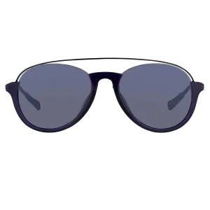 Kris Van Assche Sunglasses Navy Shiny Black and Blue
