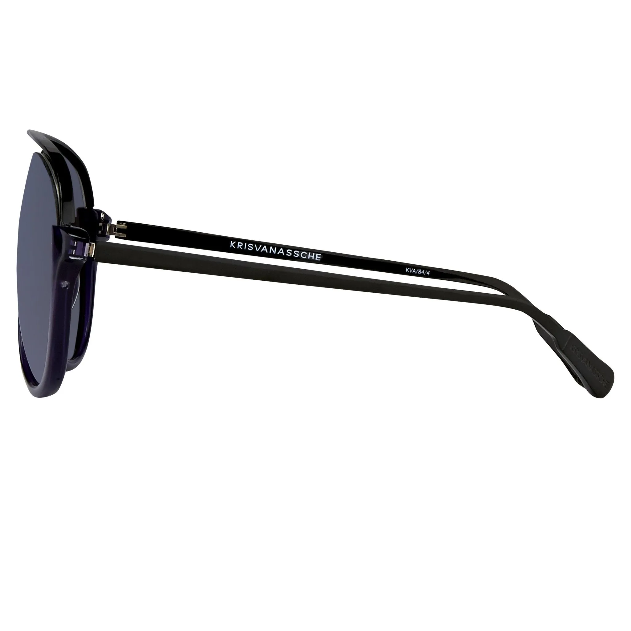 Kris Van Assche Sunglasses Navy Shiny Black and Blue
