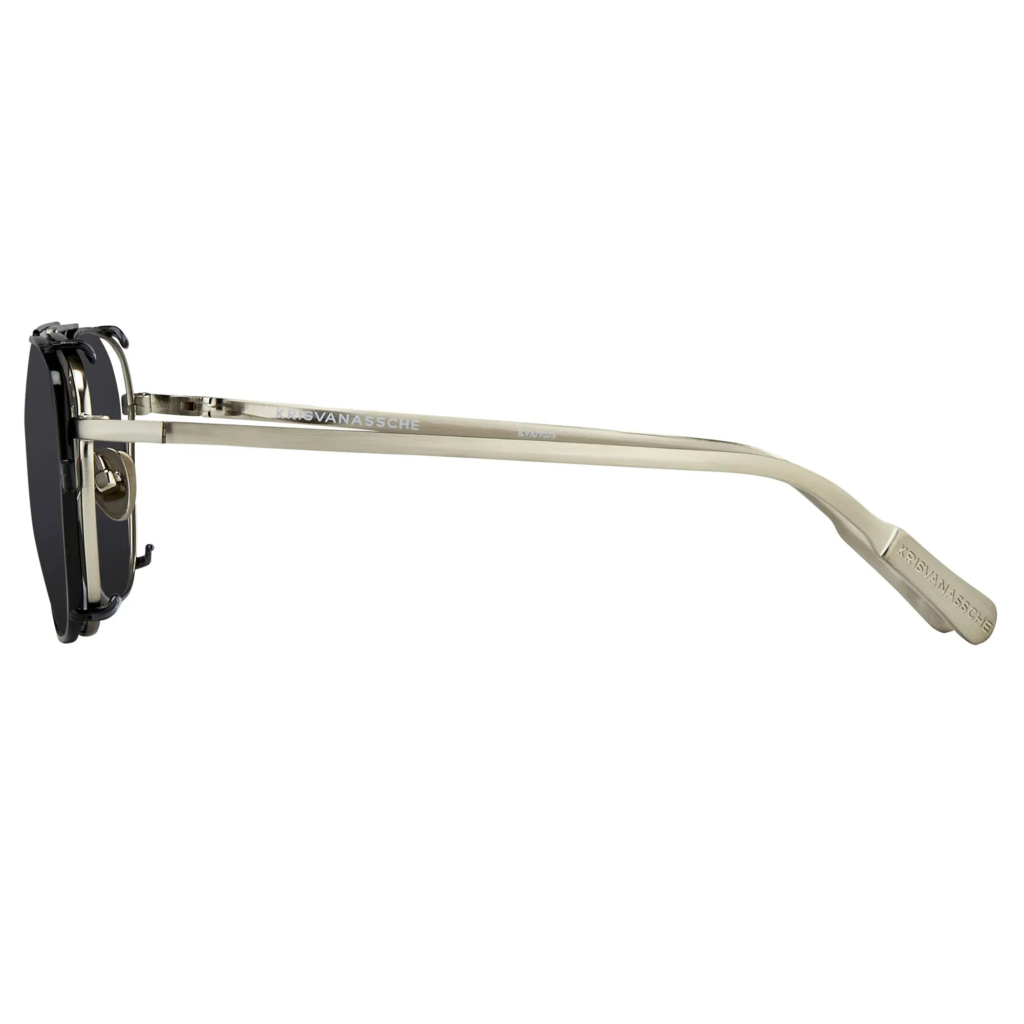 Kris Van Assche Sunglasses Rectangular Black and Grey