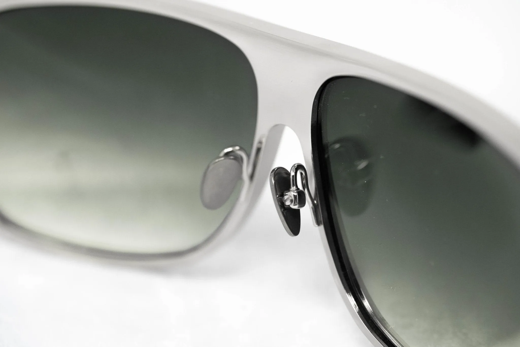 Kris Van Assche Sunglasses Rectangular Silver and Green
