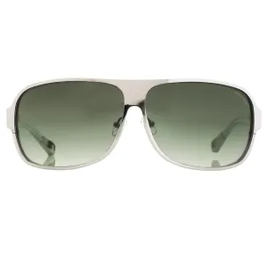 Kris Van Assche Sunglasses Rectangular Silver and Green