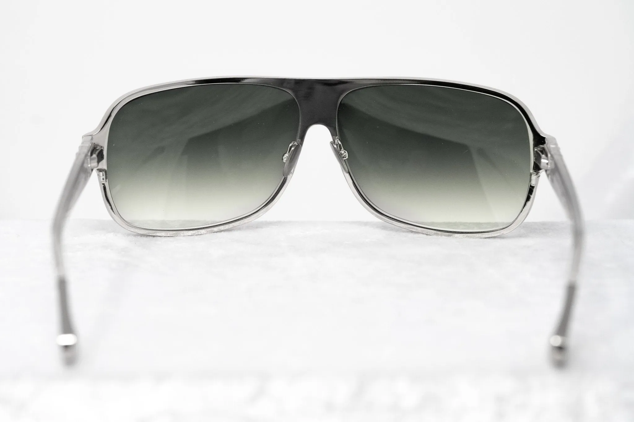 Kris Van Assche Sunglasses Rectangular Silver and Green