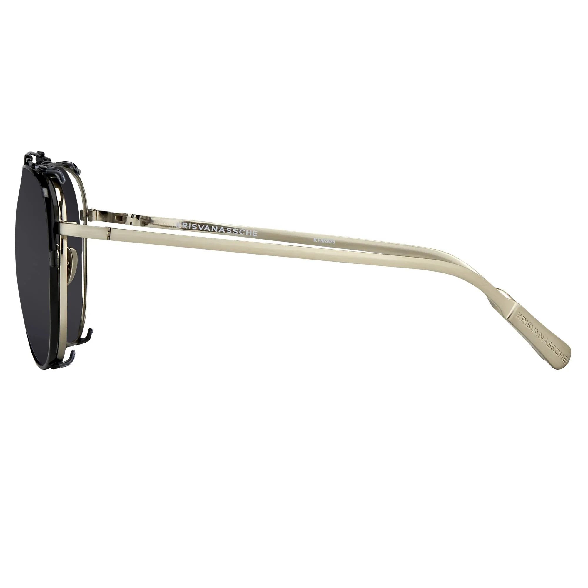 Kris Van Assche Sunglasses Shiny Black and Grey