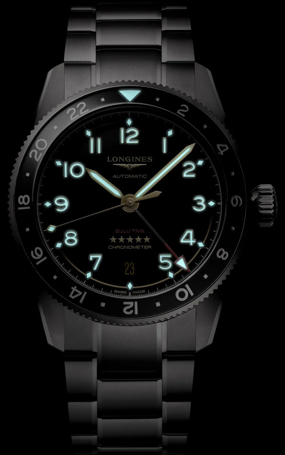 Longines Spirit Zulu Time Titanium Watch