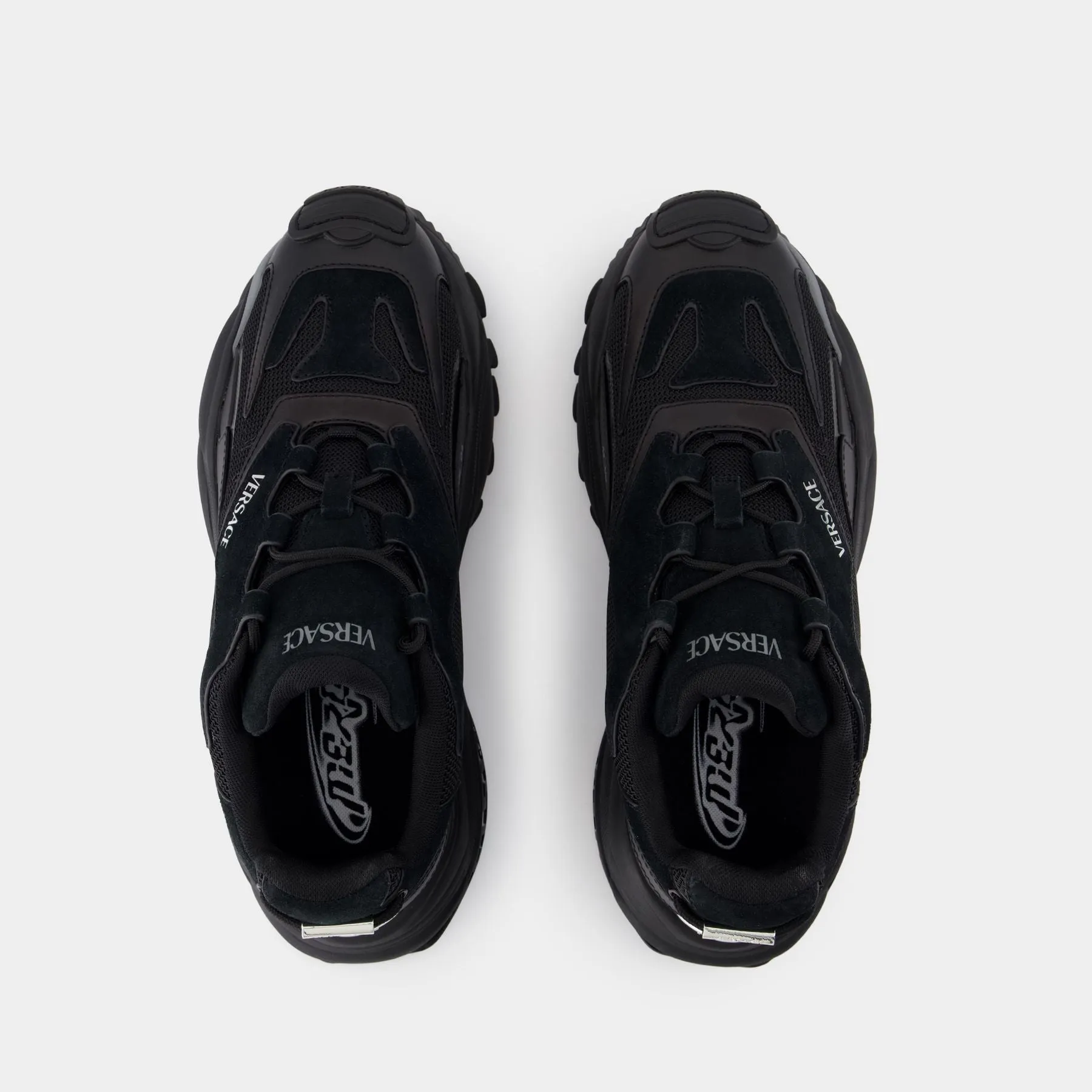 Low Top Sneakers - Versace - Leather - Black