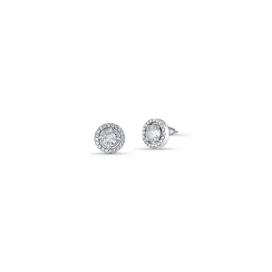 Luca Barra Ladies steel earrings with white zircons