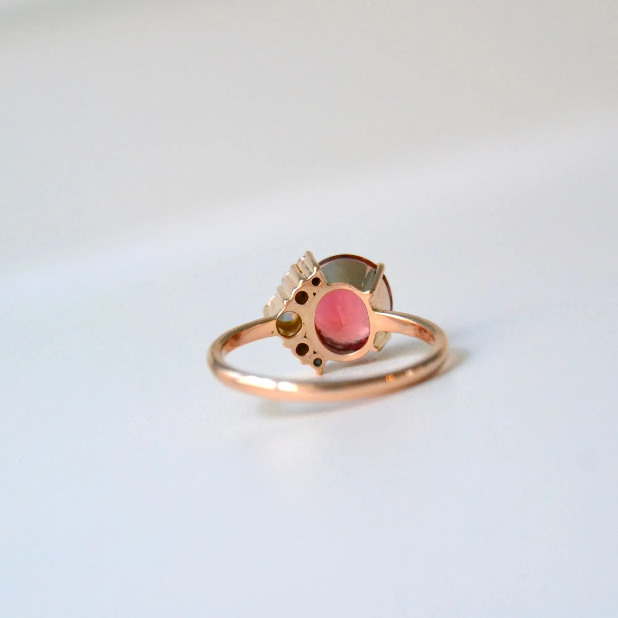 Mala 18K Rosegold Ring w. Tourmaline & Diamonds