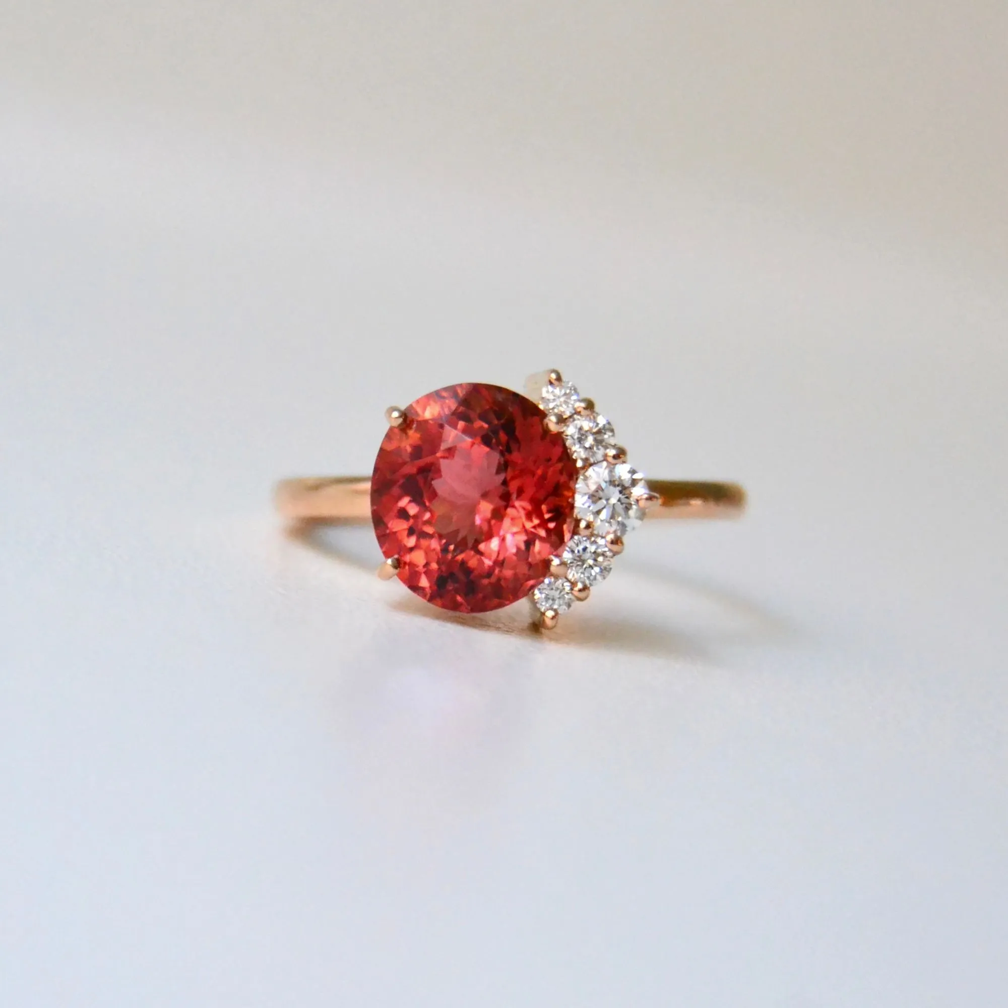 Mala 18K Rosegold Ring w. Tourmaline & Diamonds