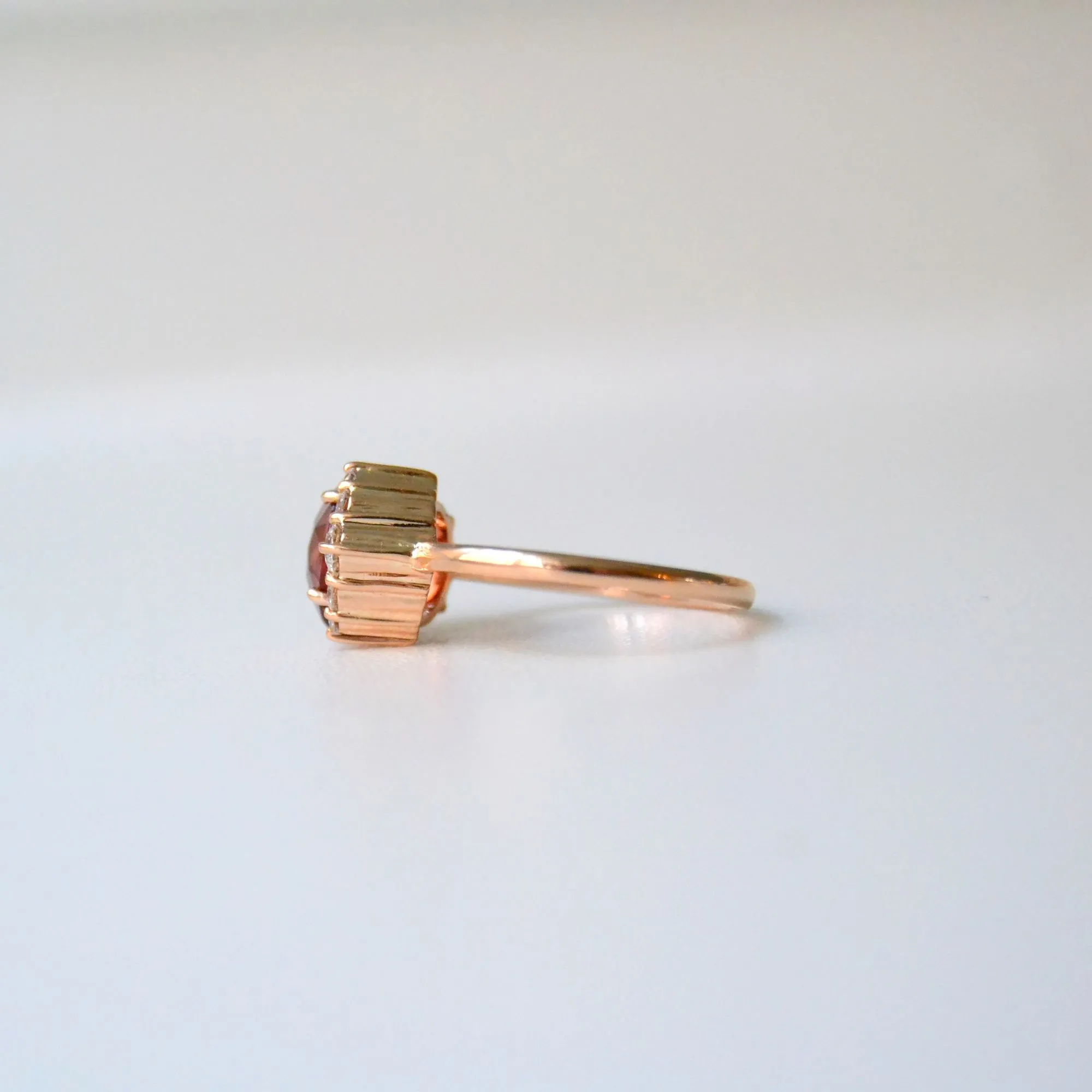 Mala 18K Rosegold Ring w. Tourmaline & Diamonds