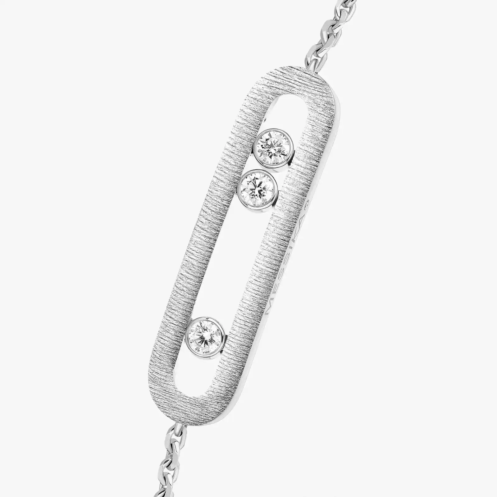 Messika Move Classique Ciselé 18ct White Gold 0.20ct Diamond Bracelet