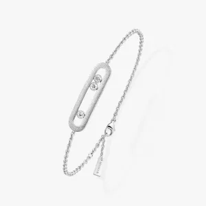 Messika Move Classique Ciselé 18ct White Gold 0.20ct Diamond Bracelet