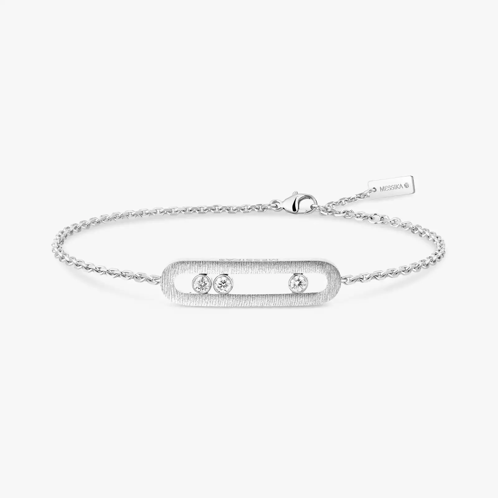 Messika Move Classique Ciselé 18ct White Gold 0.20ct Diamond Bracelet