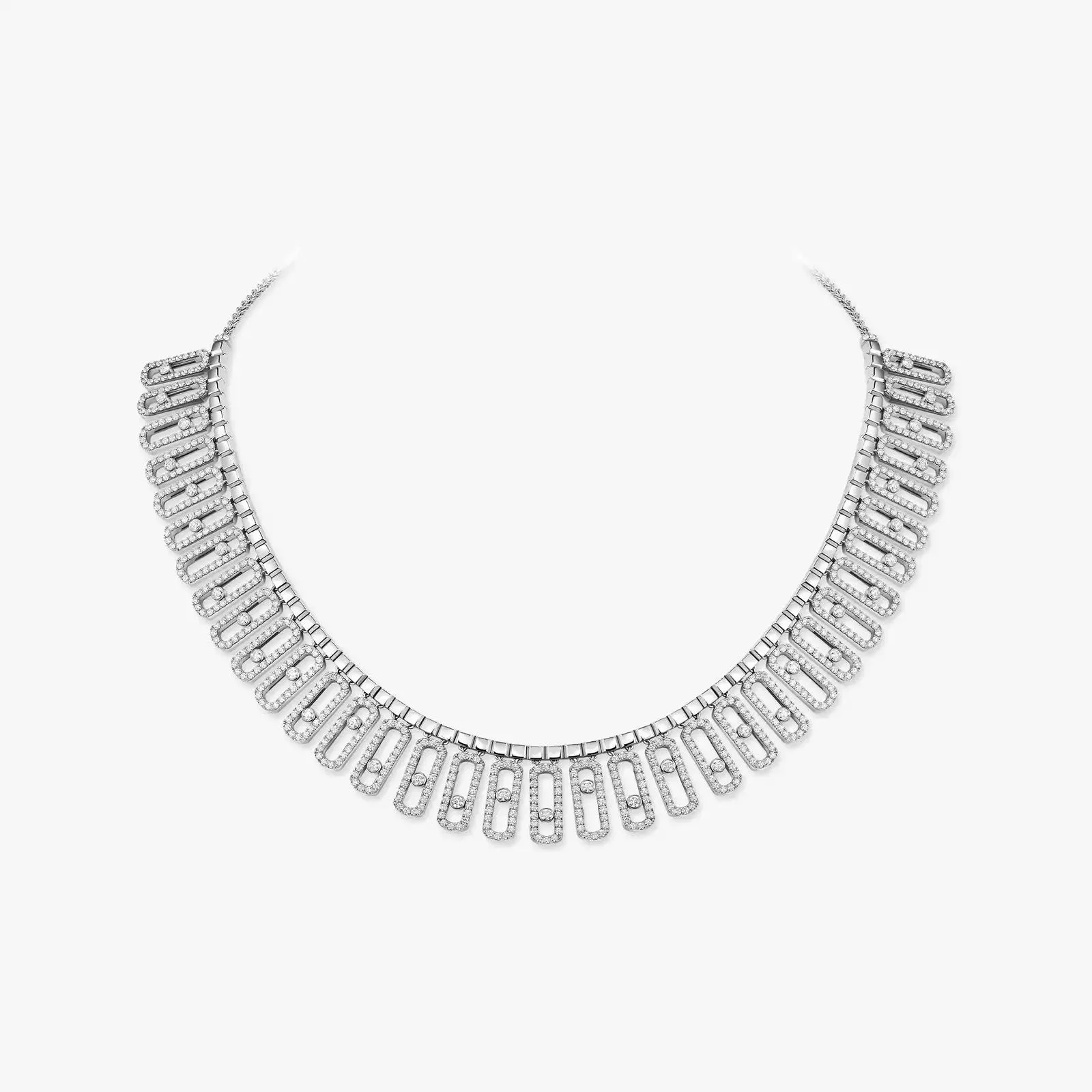 Messika Move Iconica Pavé 18ct White Gold 13.60ct Diamond Necklace