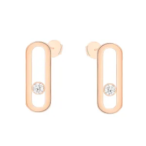 Messika Move Uno 18ct Rose Gold Diamond Stud Earrings