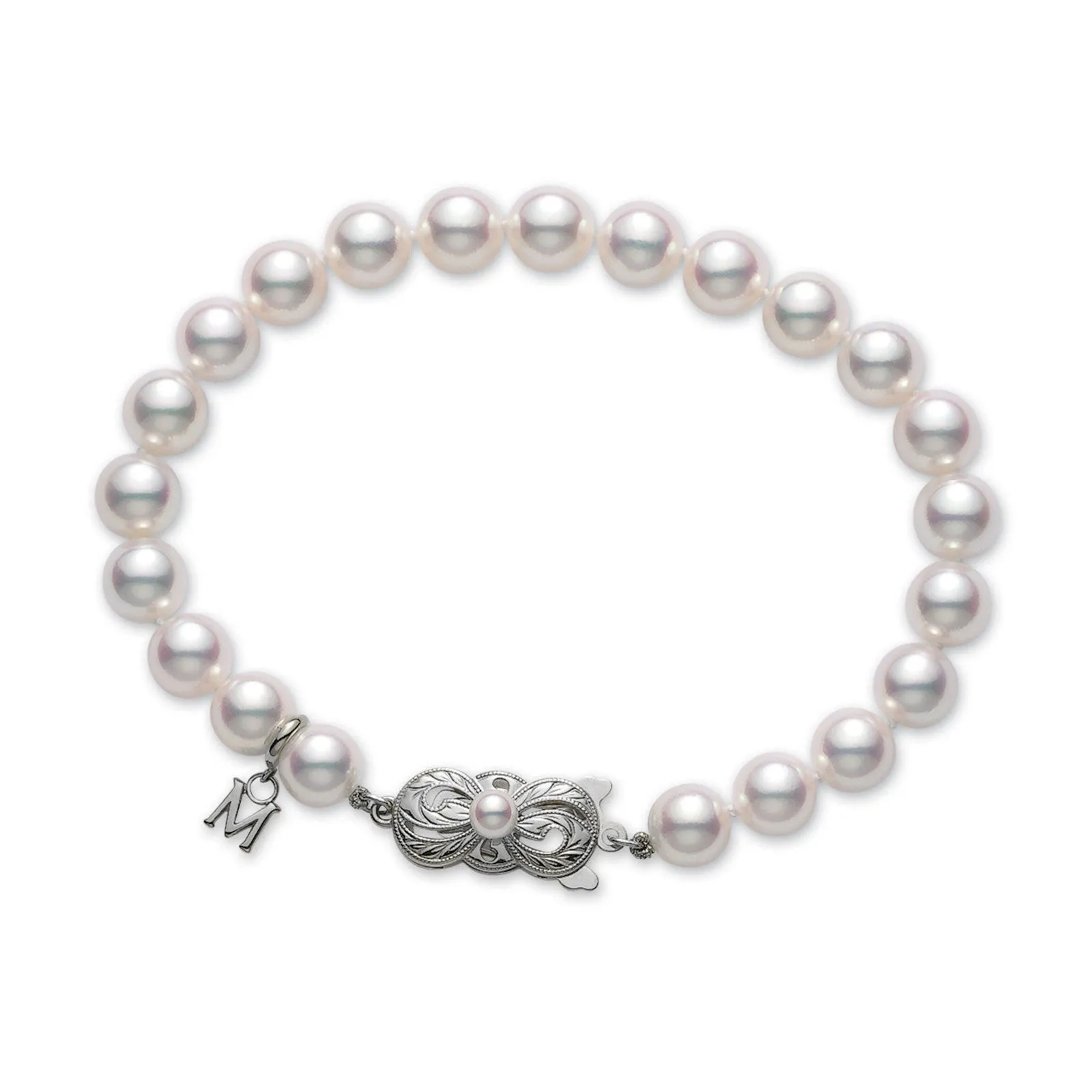 Mikimoto 18ct White Gold 7mm A Class Akoya Pearl Bracelet