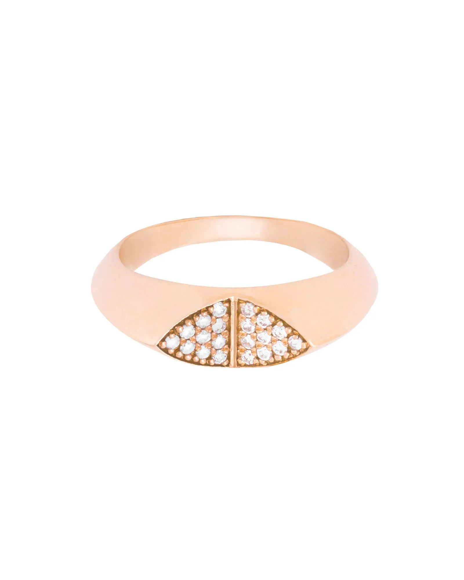 Mirror 18K Gold, Whitegold or Rosegold Ring w. Diamonds
