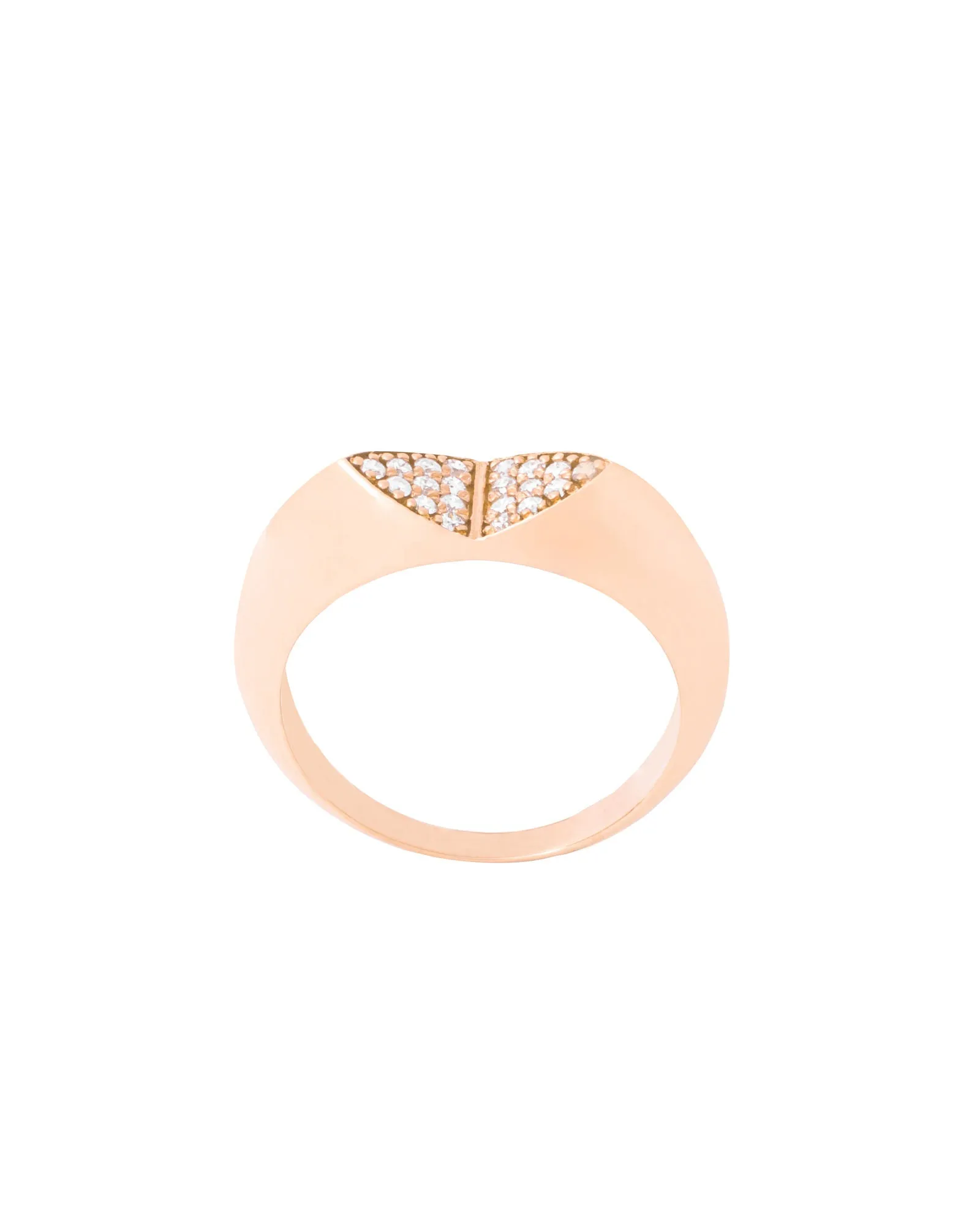 Mirror 18K Gold, Whitegold or Rosegold Ring w. Diamonds