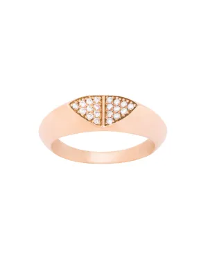 Mirror 18K Gold, Whitegold or Rosegold Ring w. Diamonds