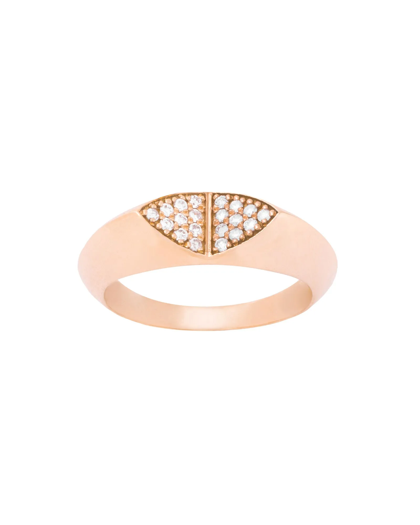 Mirror 18K Gold, Whitegold or Rosegold Ring w. Diamonds
