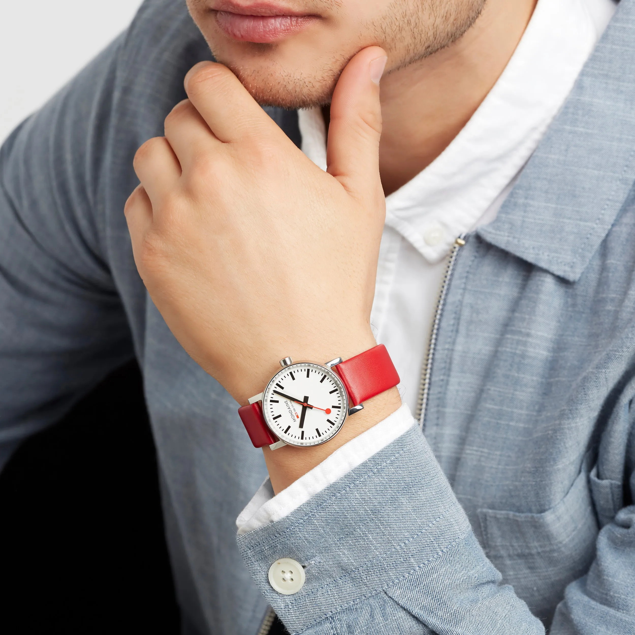 Mondaine Evo2 Unisex White Watch MSE.35110.LC