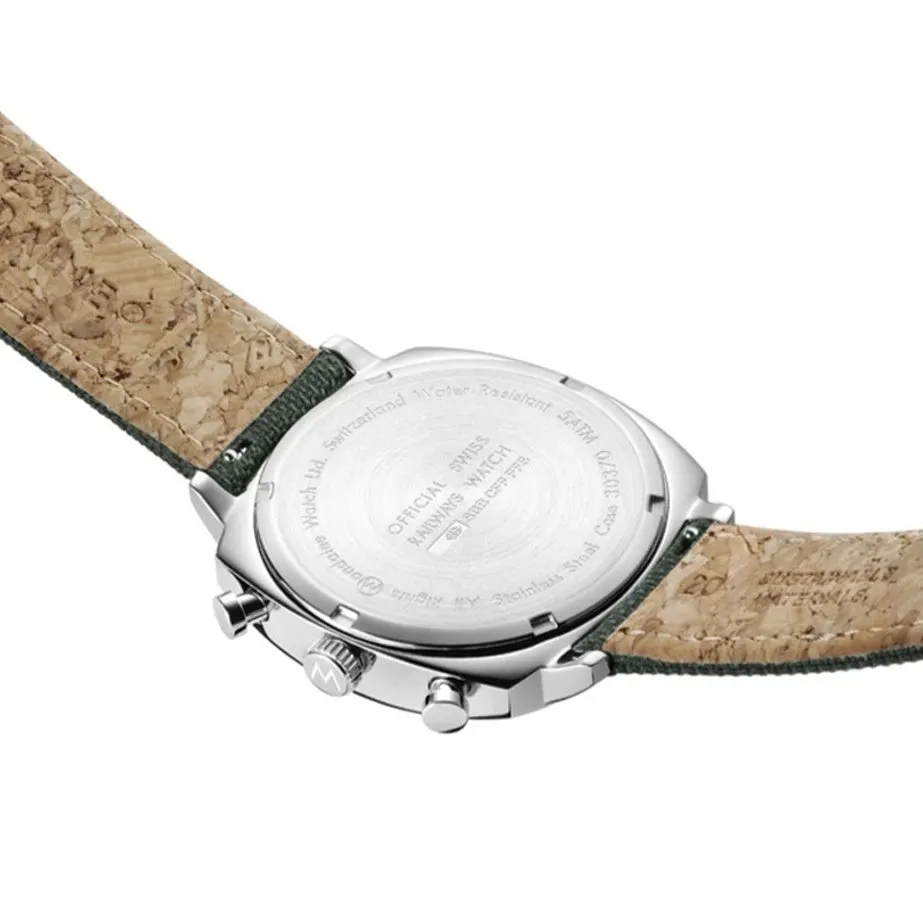 Mondaine Grand Cushion Chrono Square Men's Green Watch MSL.41460.LF.SET