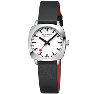 Mondaine Petite Cushion Square Ladies White Watch MSL.31110.LBV