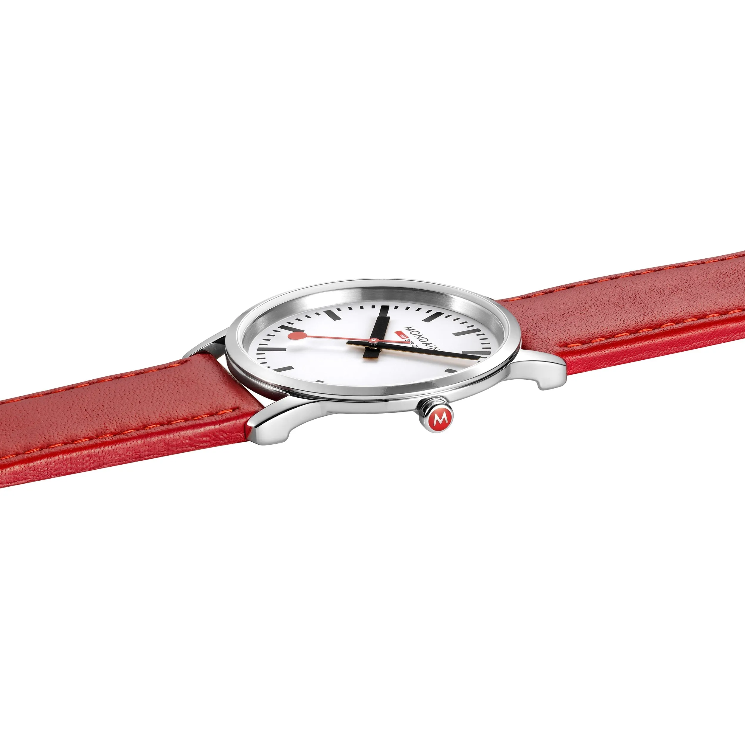 Mondaine Simply Elegant Unisex Red Watch A400.30351.11SBP