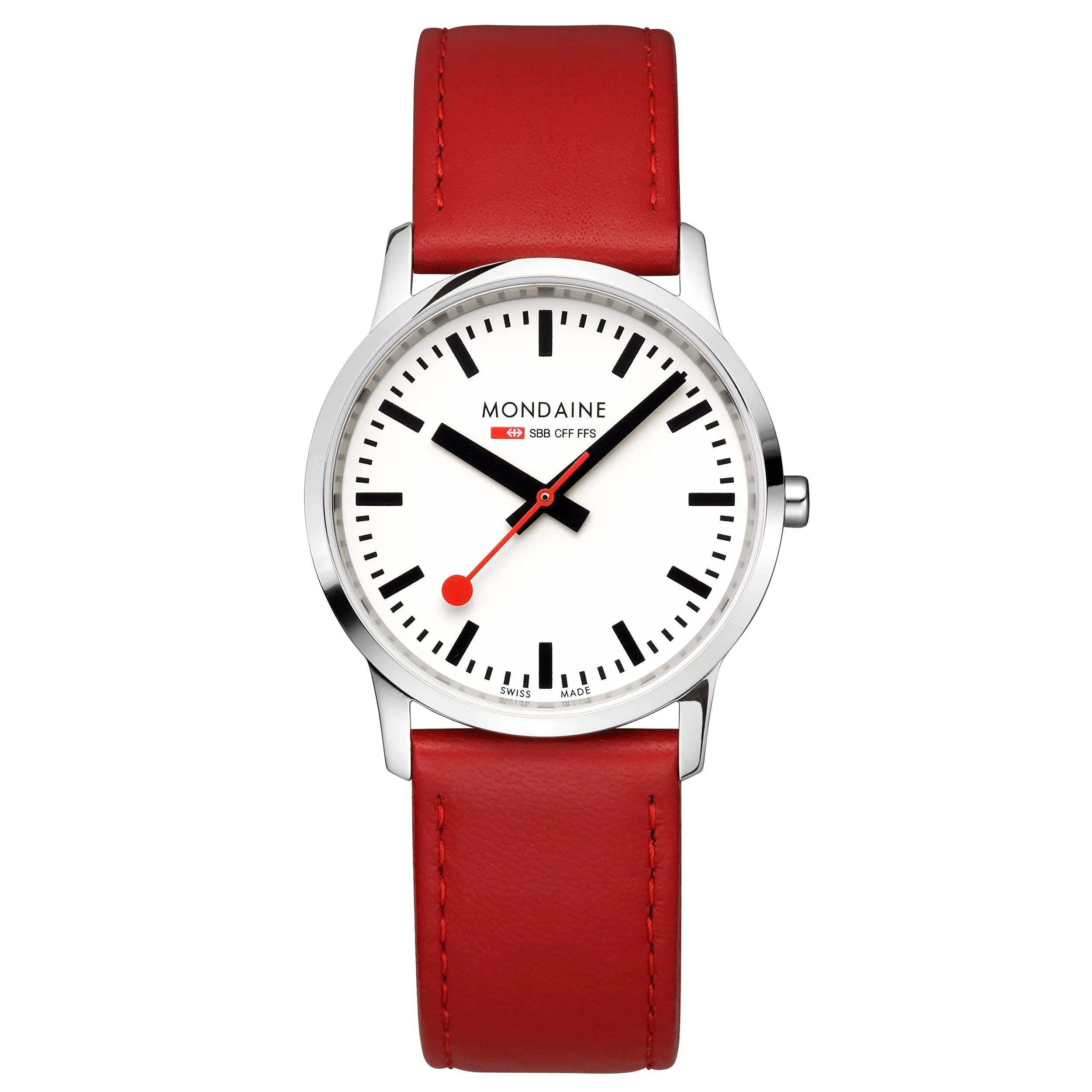 Mondaine Simply Elegant Unisex Red Watch A400.30351.11SBP