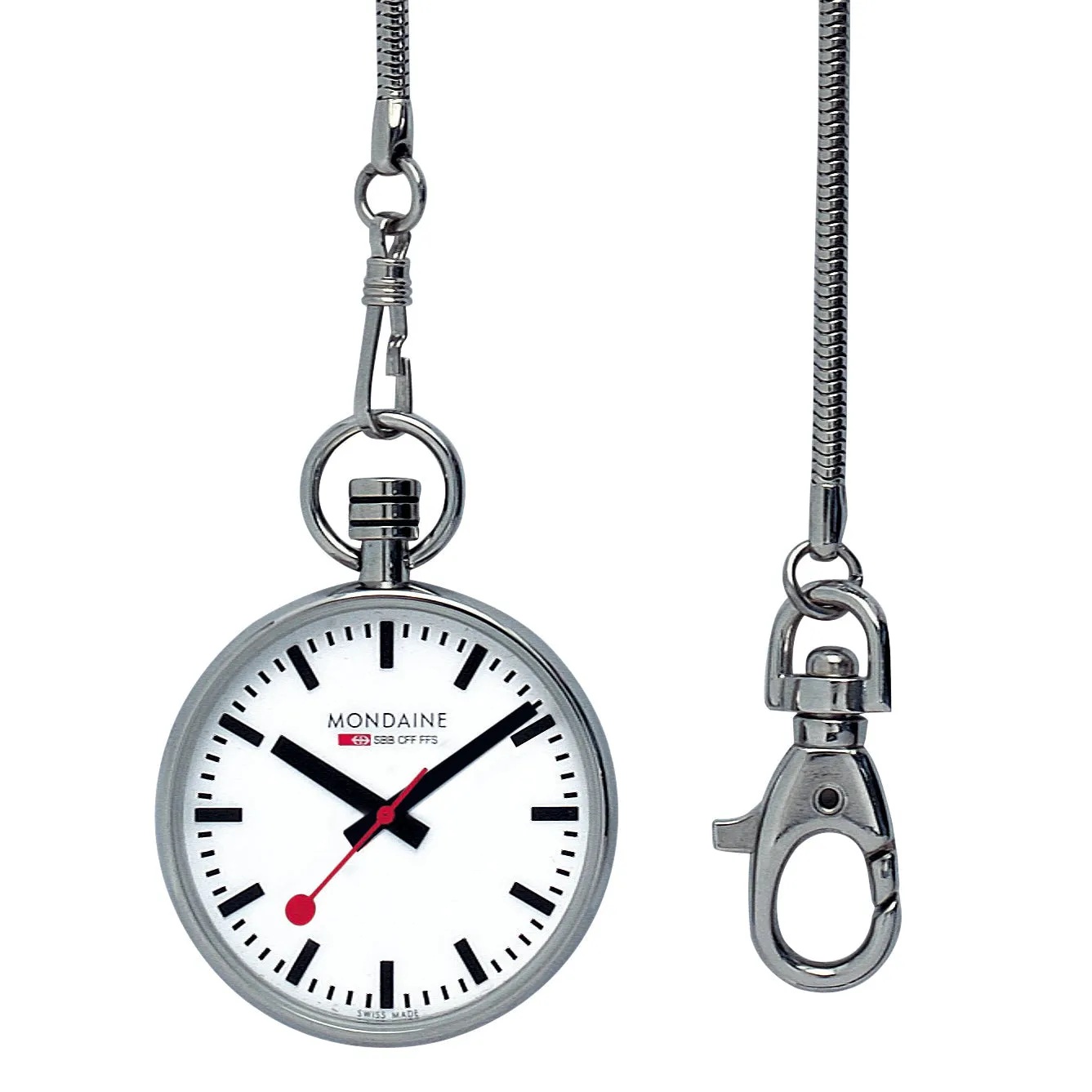 Mondaine Unisex White Pocket Watch A660.30316.11SBB