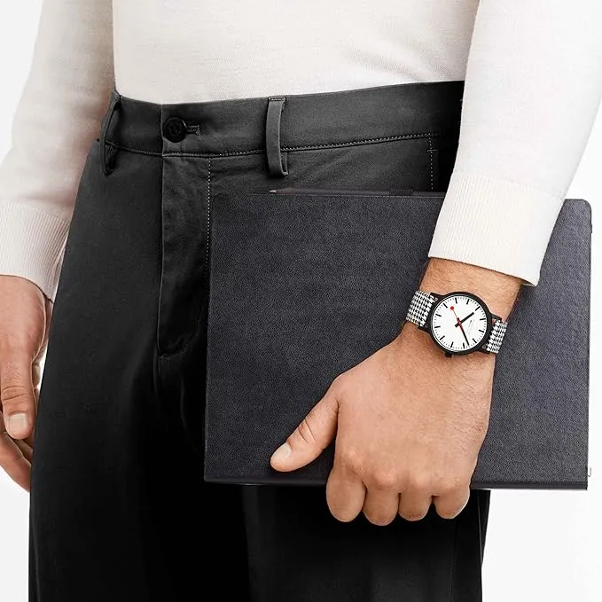 Mondaine Watch Essence Black White Pied MS1.41110.LN