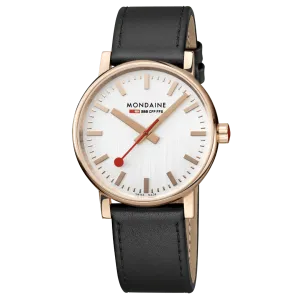 Mondaine Watch EVO2 Rose Gold Black MSE.40112.LB
