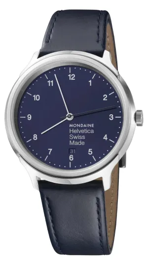 Mondaine Watch Helvetica No1 Regular Navy MH1.R2240.LD