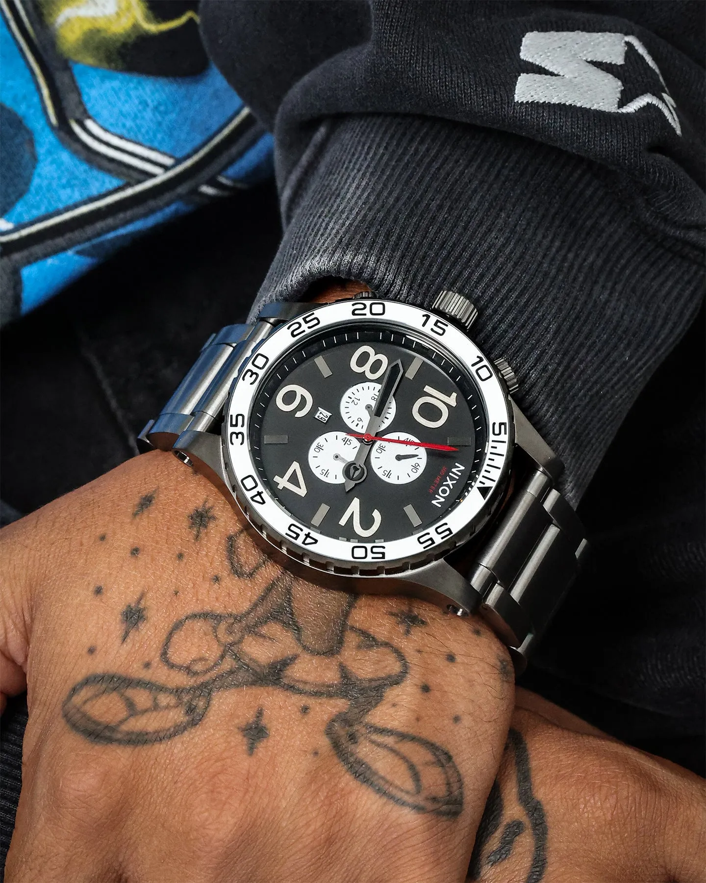 Nixon 51-30 Chrono Black/White/Gun