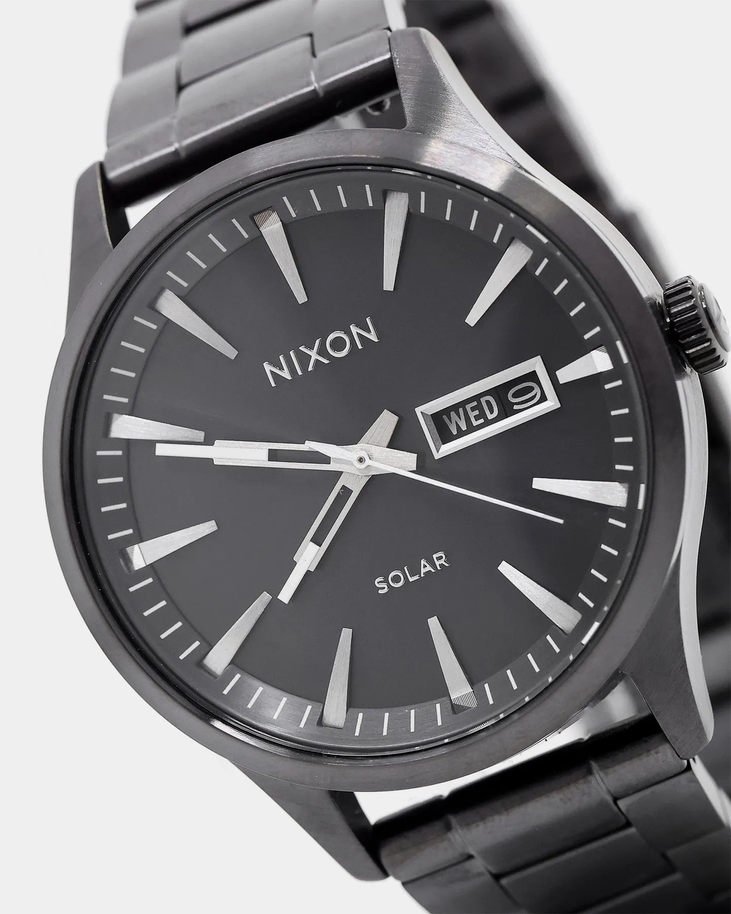 Nixon Sentry Solar Stainless Steel Watch Gunmetal