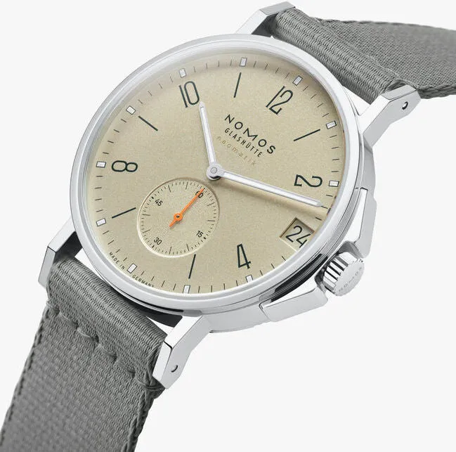 Nomos Glashutte Ahoi Neomatik 38 Date Sand Sapphire Crystal Watch