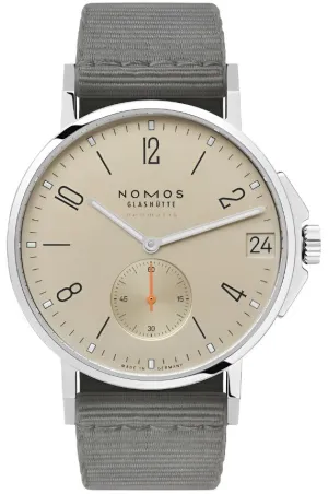 Nomos Glashutte Ahoi Neomatik 38 Date Sand Sapphire Crystal Watch