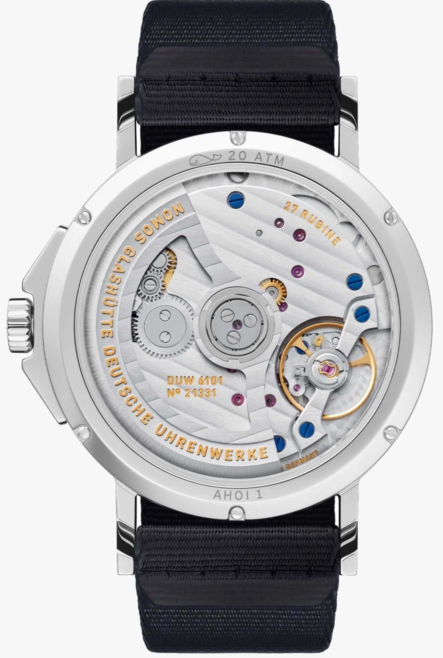 Nomos Glashutte Ahoi Neomatik 38 Date Sky Sapphire Crystal Watch