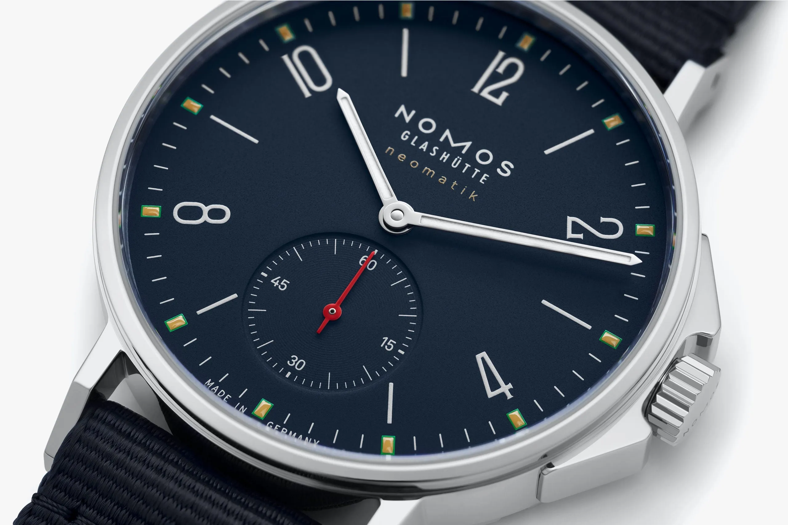 Nomos Glashutte Ahoi Neomatik Atlantic Sapphire Crystal Watch