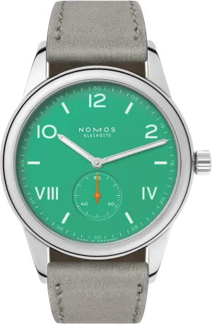 Nomos Glashutte Club Campus 38 Electric Green Sapphire Crystal Watch