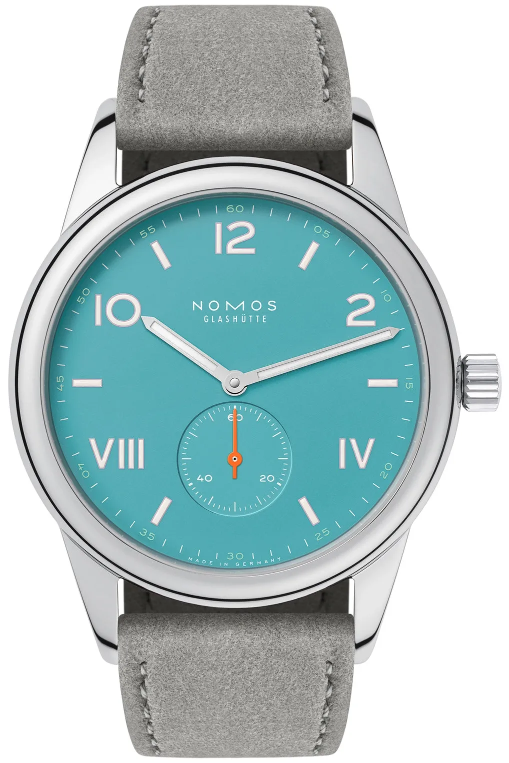 Nomos Glashutte Club Campus 38 Endless Blue Sapphire Crystal Watch