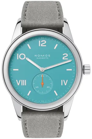Nomos Glashutte Club Campus 38 Endless Blue Sapphire Crystal Watch