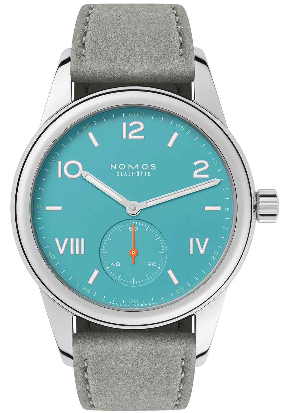 Nomos Glashutte Club Campus Endless Blue Sapphire Crystal Watch