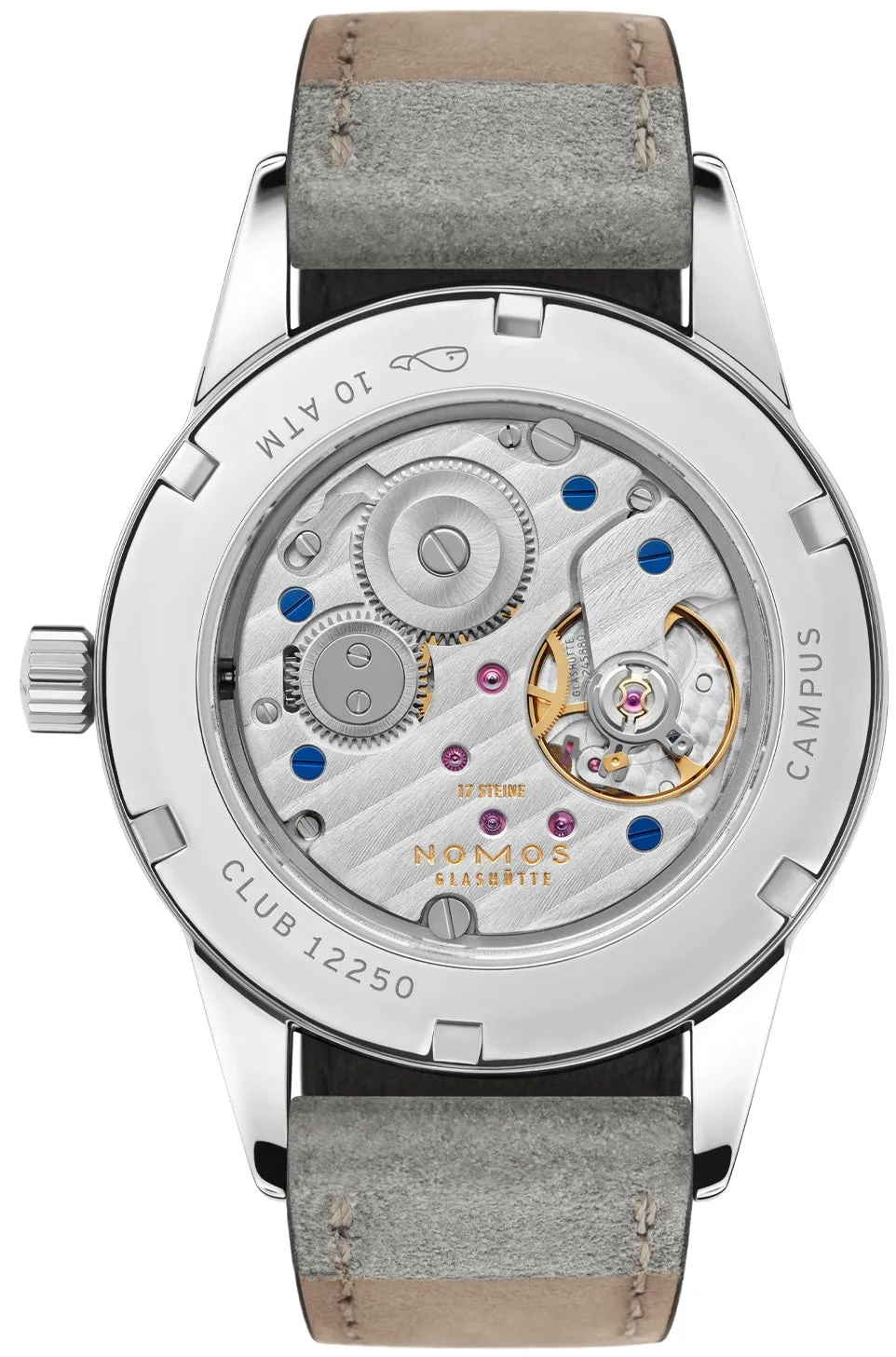 Nomos Glashutte Club Campus Endless Blue Sapphire Crystal Watch