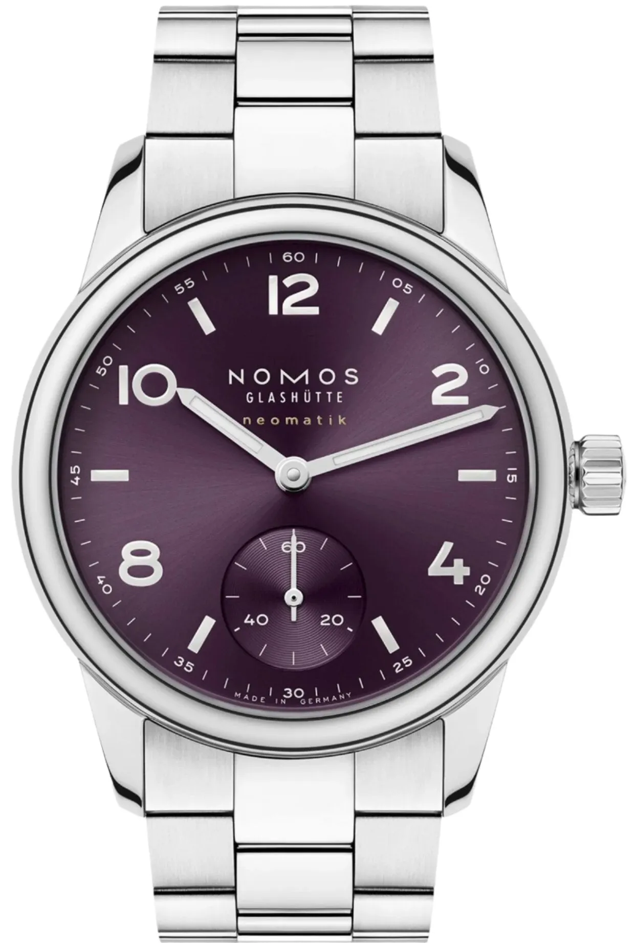 Nomos Glashutte Club Sport Neomatik 34 Purple Sapphire Glass Watch